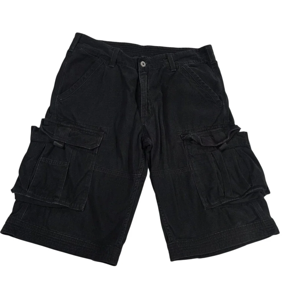 Levi's Mens Black Cargo Shorts 33 Waist Loose Fit Utility Pockets‎ Cotton Jorts